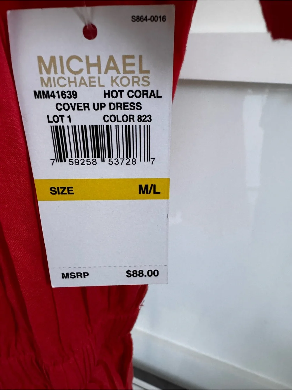 Michael Kors Off-the-Shoulder Tunic Beach Swimwear Cover-Up Dress NWT $88 Sz M/L